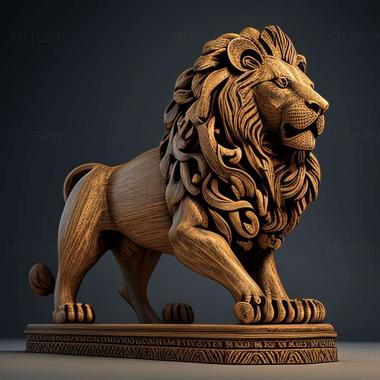 3D модель Знаменита тварина Gripsholm Lion (STL)